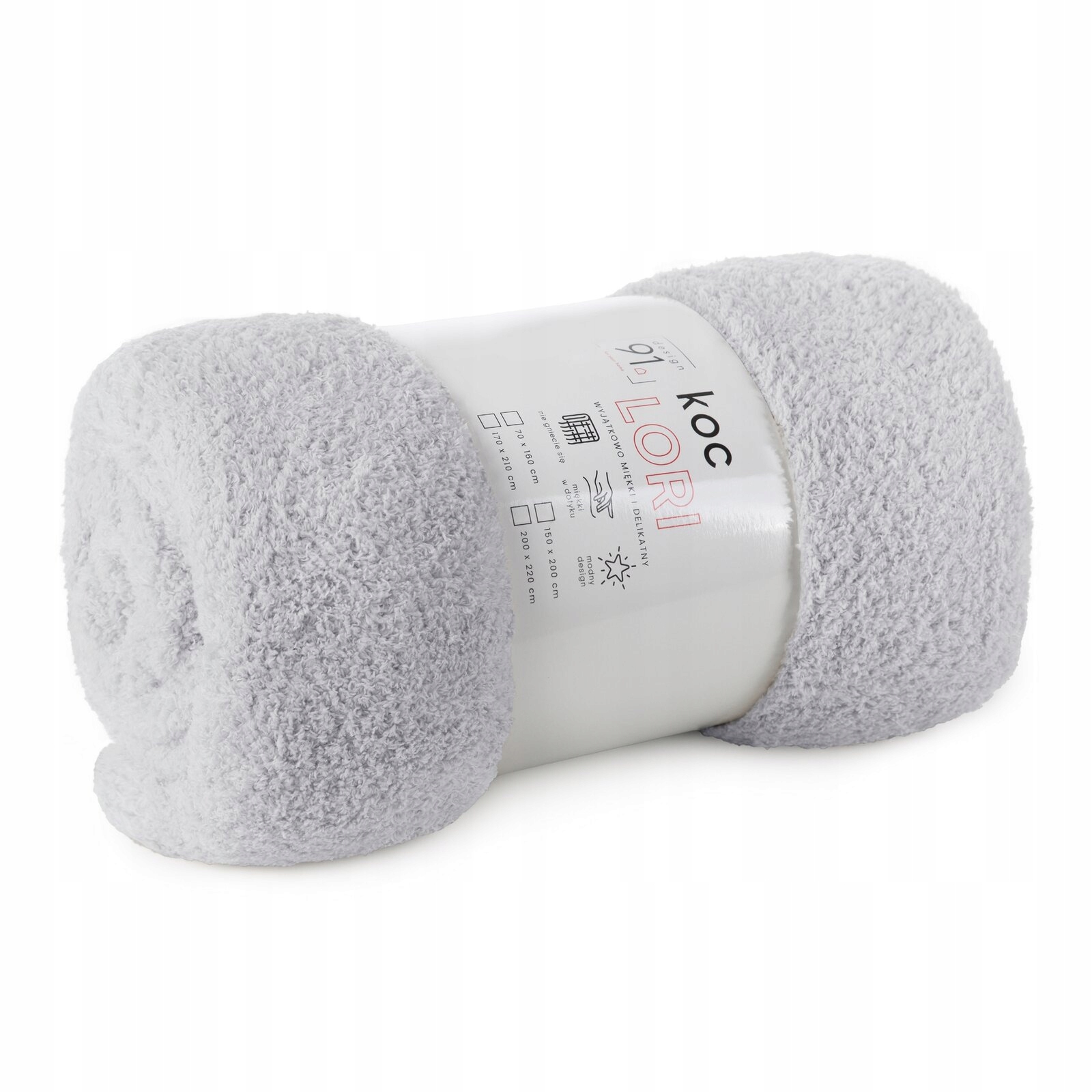 Mięciutki koc narzuta na fotel 70 cm x 160 cm srebrny prezent - obrazek 12