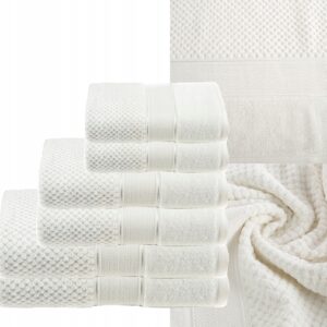 KOMPLET RĘCZNIKI KĄPIELOWE 6x SZTUK PREZENT 500gsm krem