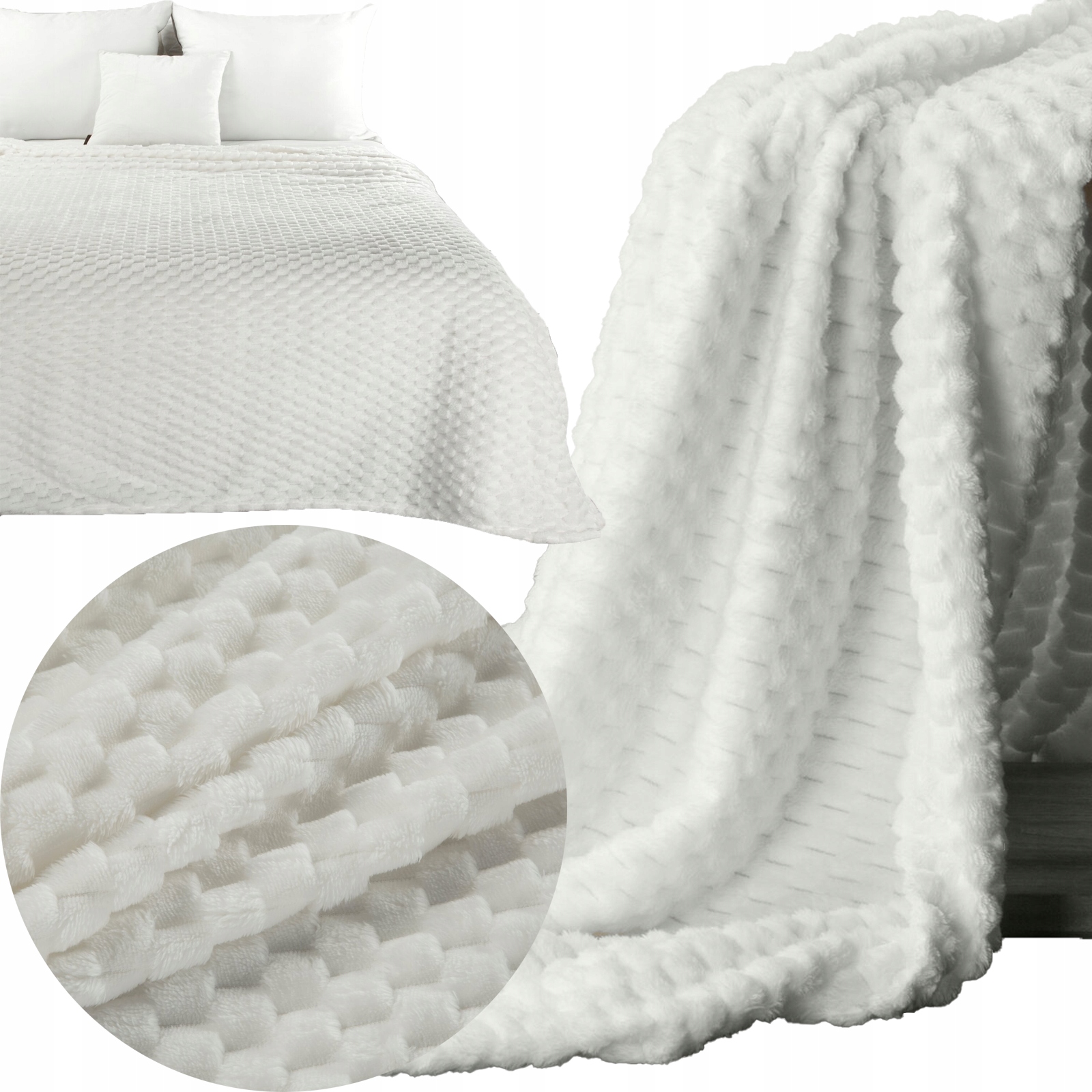 Koc narzuta 200 cm x 220 cm bardzo miękki w dotyku z efektem 3d - obrazek 6