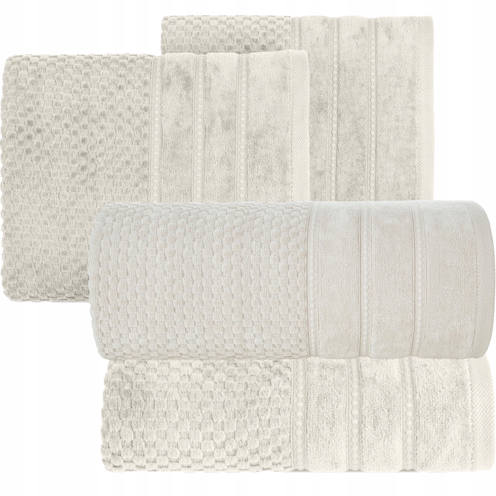 Ręcznik 2 x 50x90cm + 2 x 70x140cm 500g bawełna komplet beż - obrazek 5