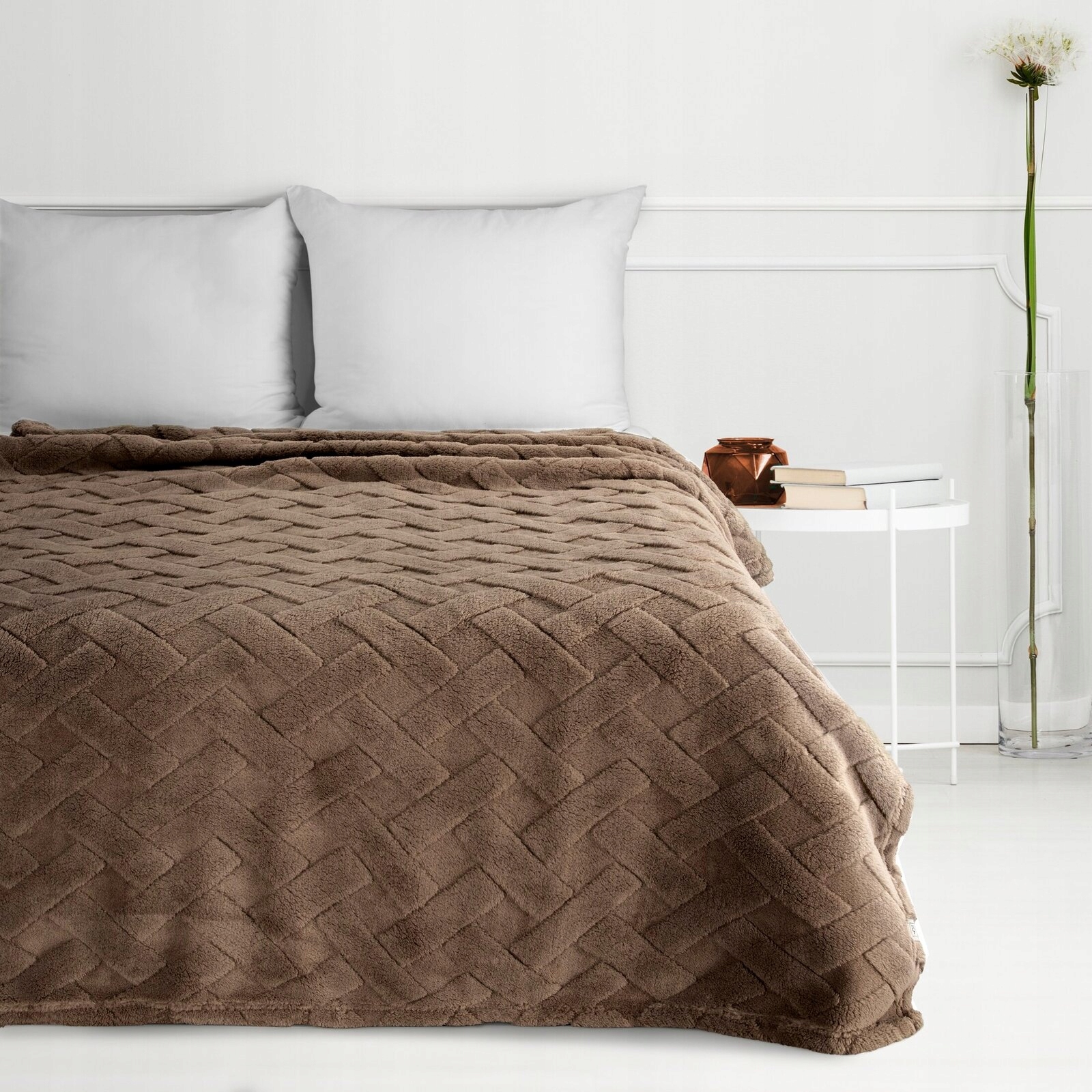 Koc narzuta 150x200 c.brąz gruby mięciutki puszysty - obrazek 11