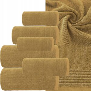 Ręcznik 2x30x50cm + 2 x 50x90cm + 2 x 70x140cm 500g bawełna zestaw miód