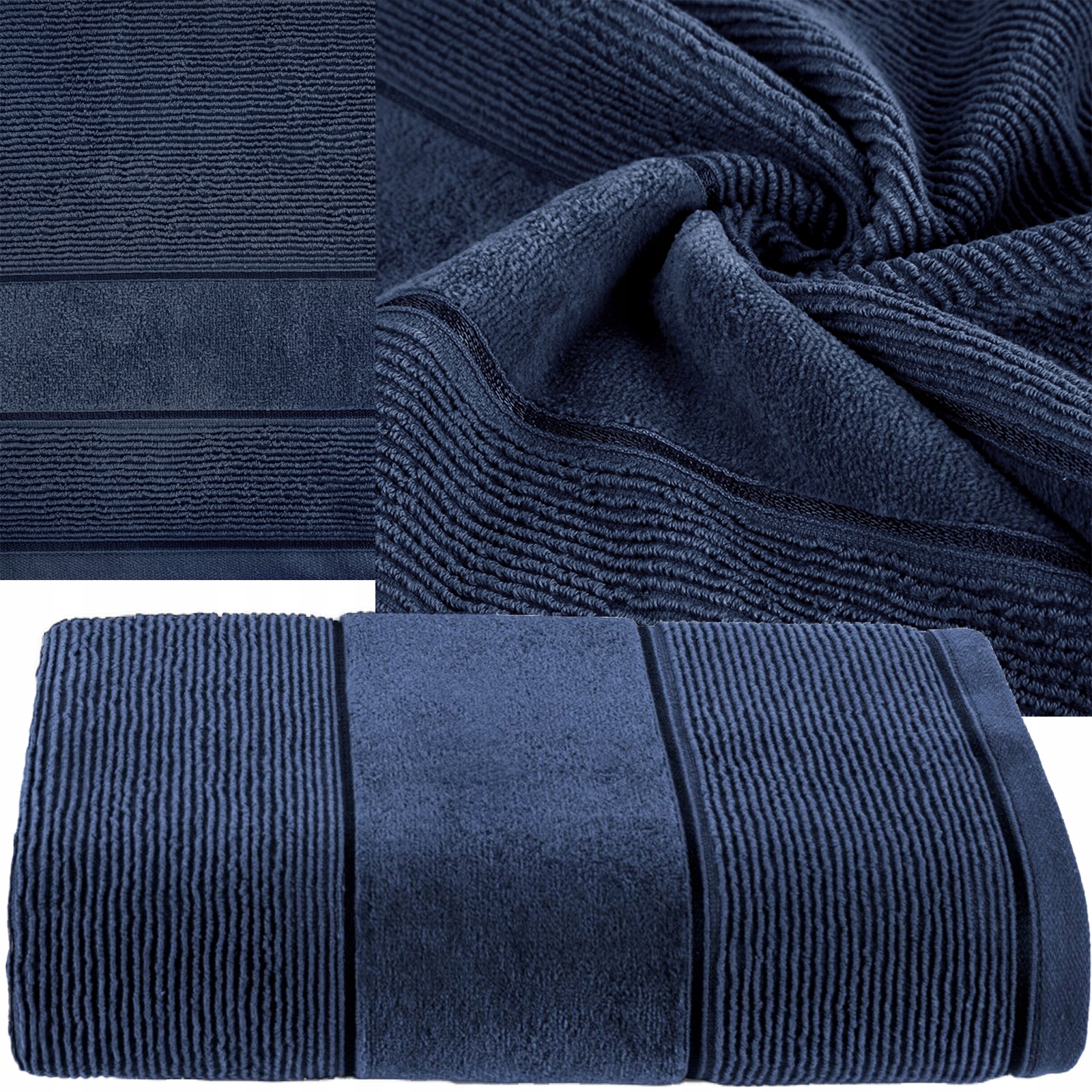 Ręcznik kąpielowy 50x90cm 500 gsm bawełna miękki chłonny granatowy - obrazek 4