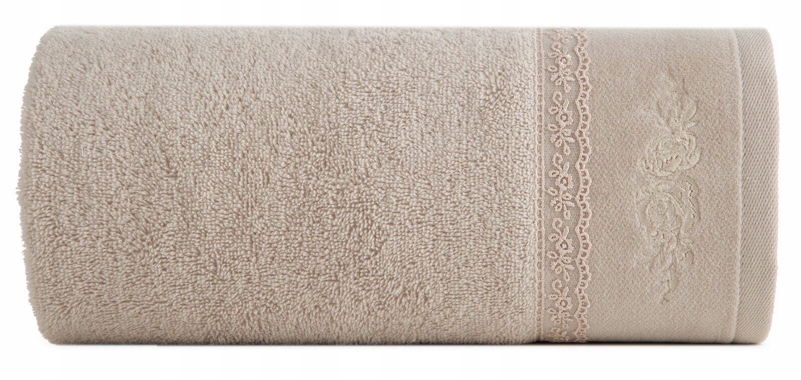 Piękny mięciutki ręcznik kąpielowy bawełna 70x140 beżowy prezent - obrazek 6