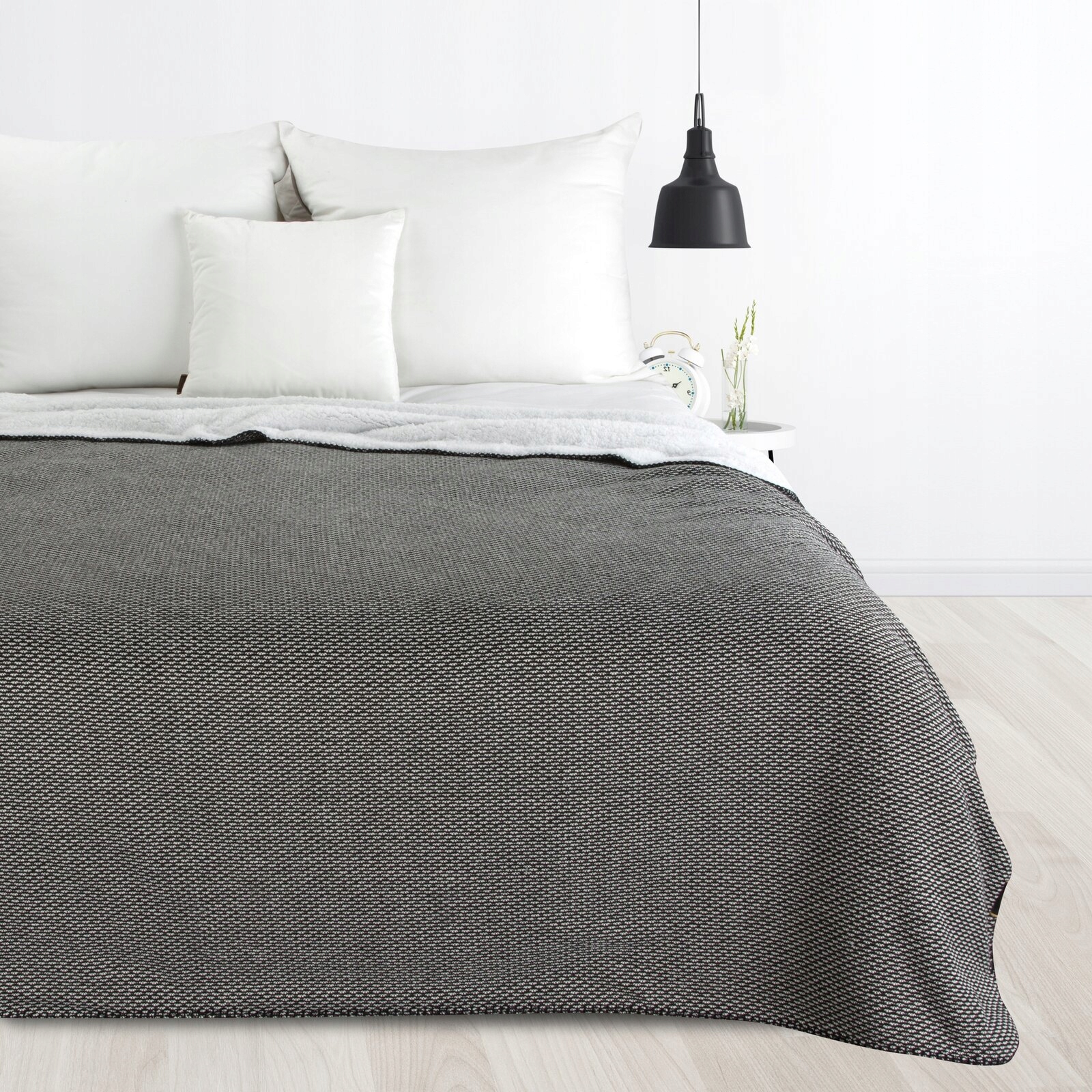 Prezent Koc narzuta dwustronny PREMIUM 200 x 150cm czarny - obrazek 4