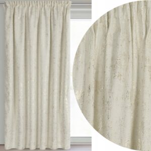 Zasłona 140X270 kremowa welwetowa z nadrukiem taśma