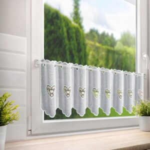 FIRANA DO KUCHNI BIAŁA AŻUROWE SERDUSZKO WYS 30 CM ZAZDROSTKA