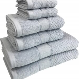 KOMPLET RĘCZNIKI KĄPIELOWE 6x SZTUK PREZENT 500gsm srebrny