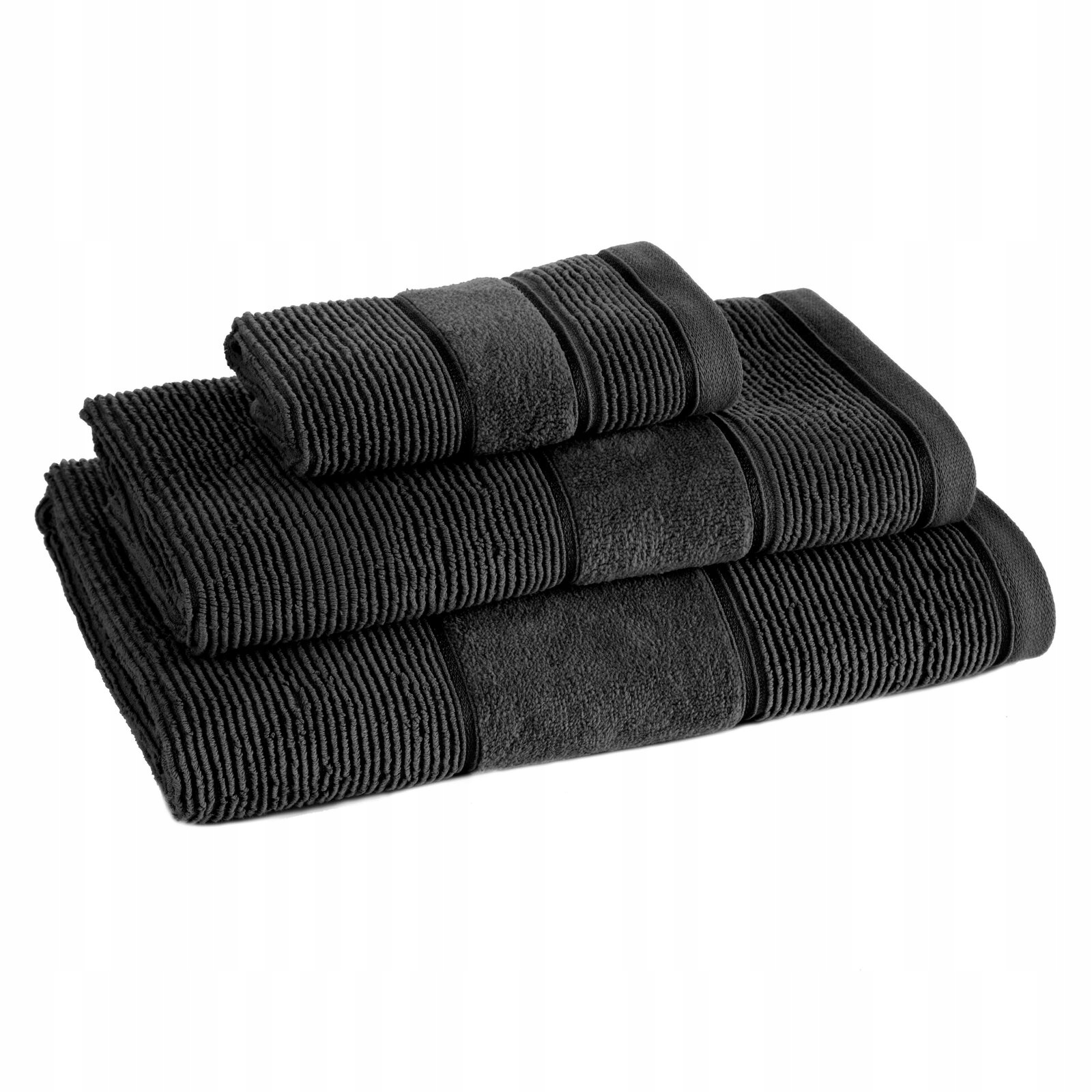 Ręcznik kąpielowy 70x140cm 500 gsm bawełna miękki chłonny czarny - obrazek 6