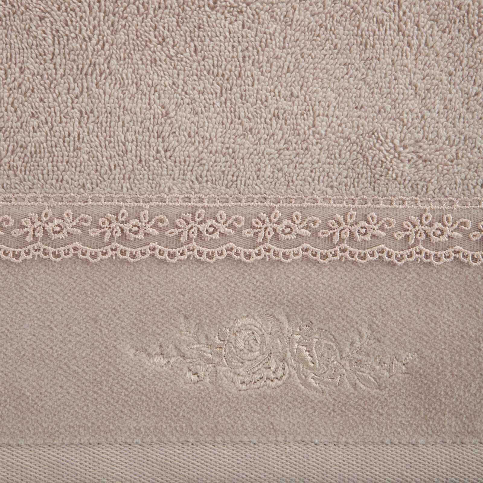 Piękny mięciutki ręcznik kąpielowy bawełna 70x140 beżowy prezent - obrazek 9