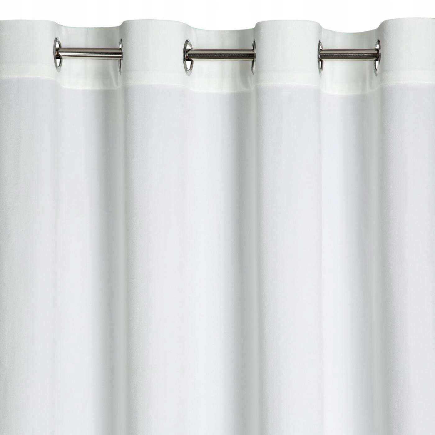 Nowoczesna zasłona welwetowa w przelotkę 140x250 biały - obrazek 5