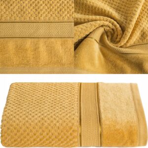 RĘCZNIK Z NATURALNEJ BAWEŁNY 70X140 MUSZTARDA