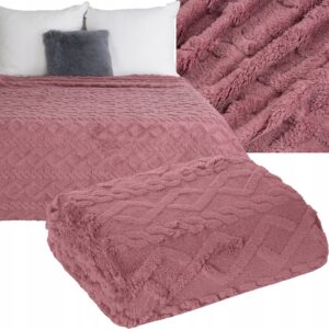 Prezent Mięciutki koc narzuta 200 cm x 220 gruby 260GSM puder