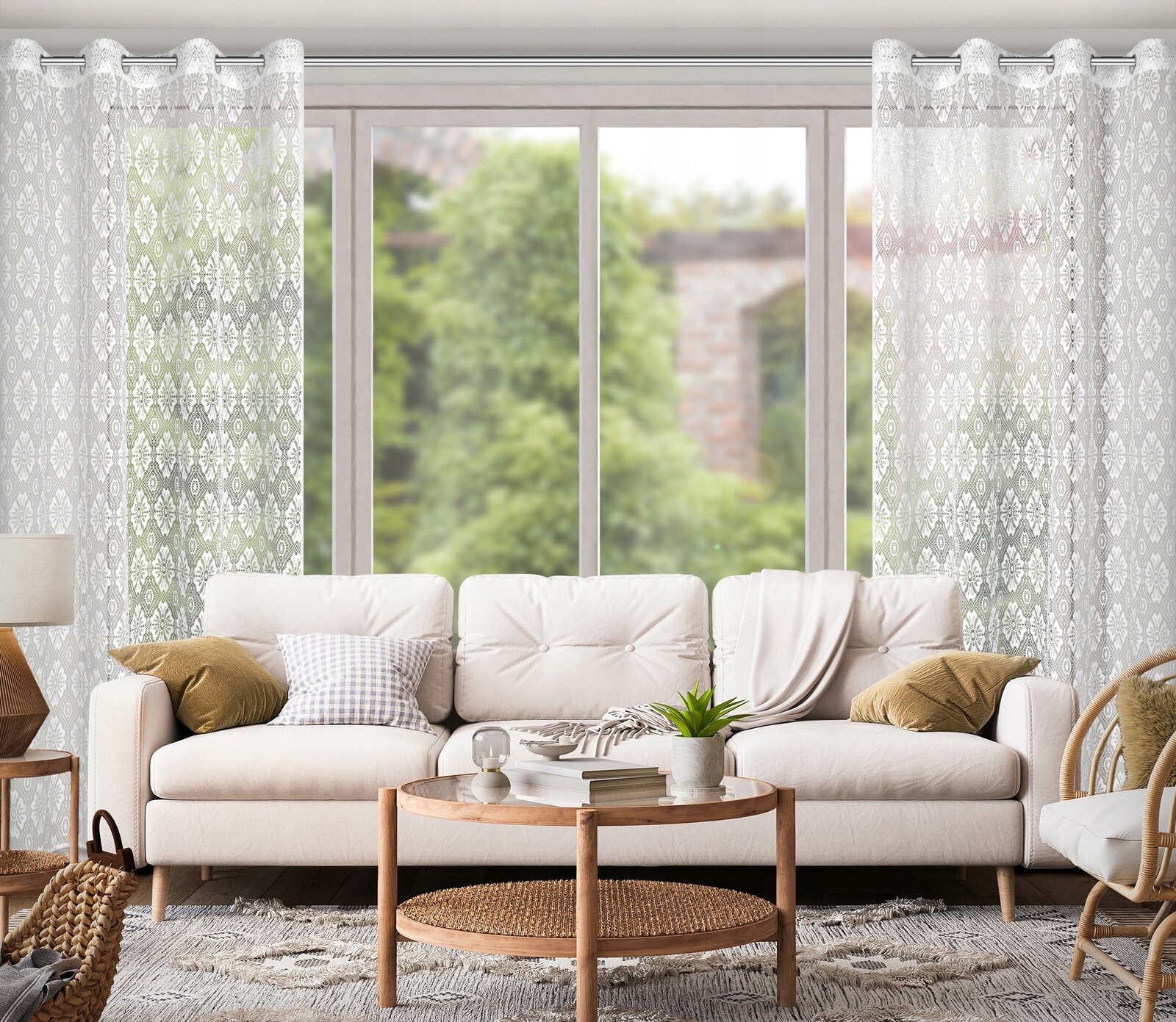 Firana biała w stylu boho 140 cm x 250 w przelotkę - obrazek 10