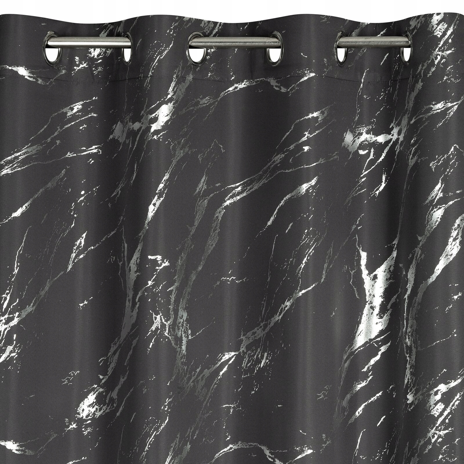 Zasłona 140X250 szara lekka z srebrnym nadrukiem przelotka - obrazek 15