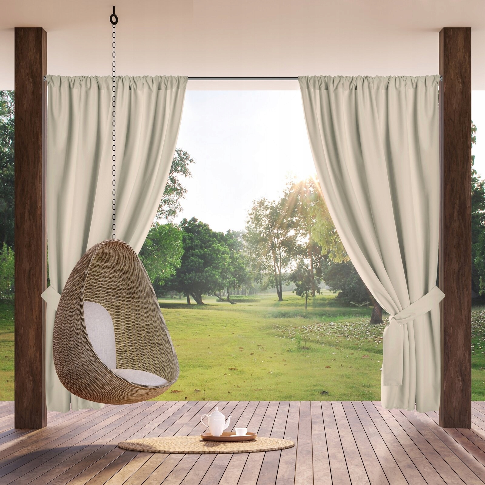 Zasłona zasłony ogrodowa 155x200 wodoodporna tunel - obrazek 11