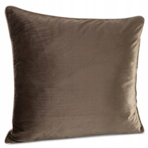 Poszewka dekoracyjna 45X45 ciemny brąz z wypustką welwetowa