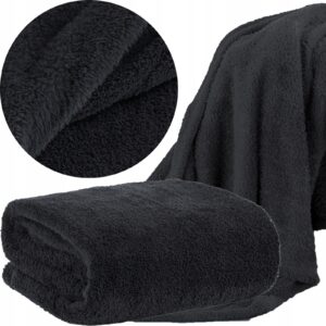 Mięciutki koc narzuta 70x160 czarny