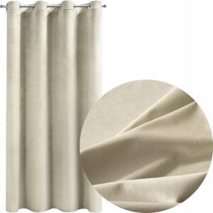 Nowoczesna zasłona welwetowa w przelotkę 140x250 krem