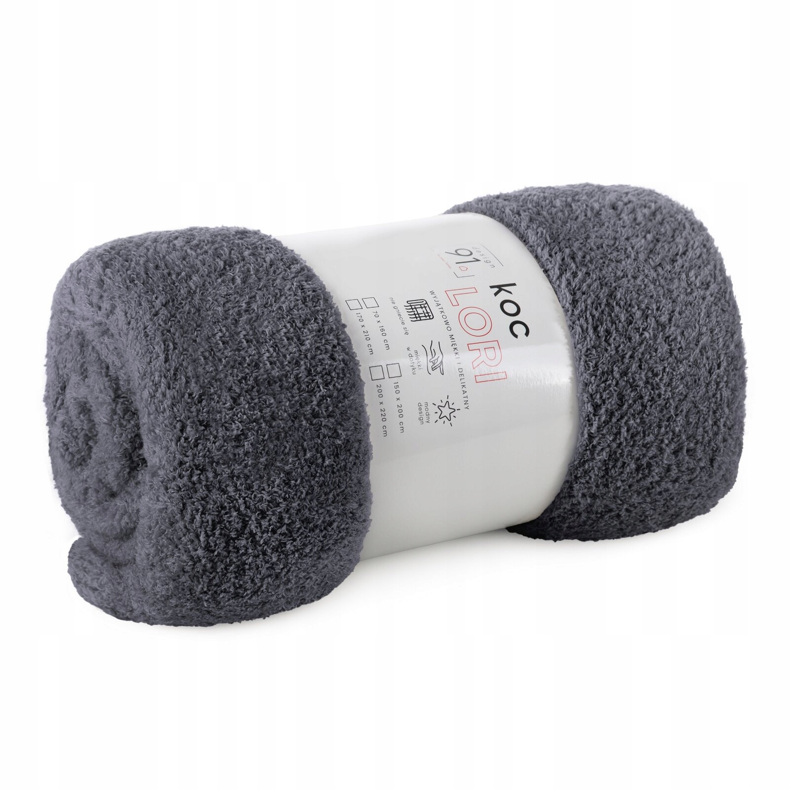 Mięciutki koc narzuta na fotel polarowy 70cmx160cm stalowy typ flano - obrazek 12