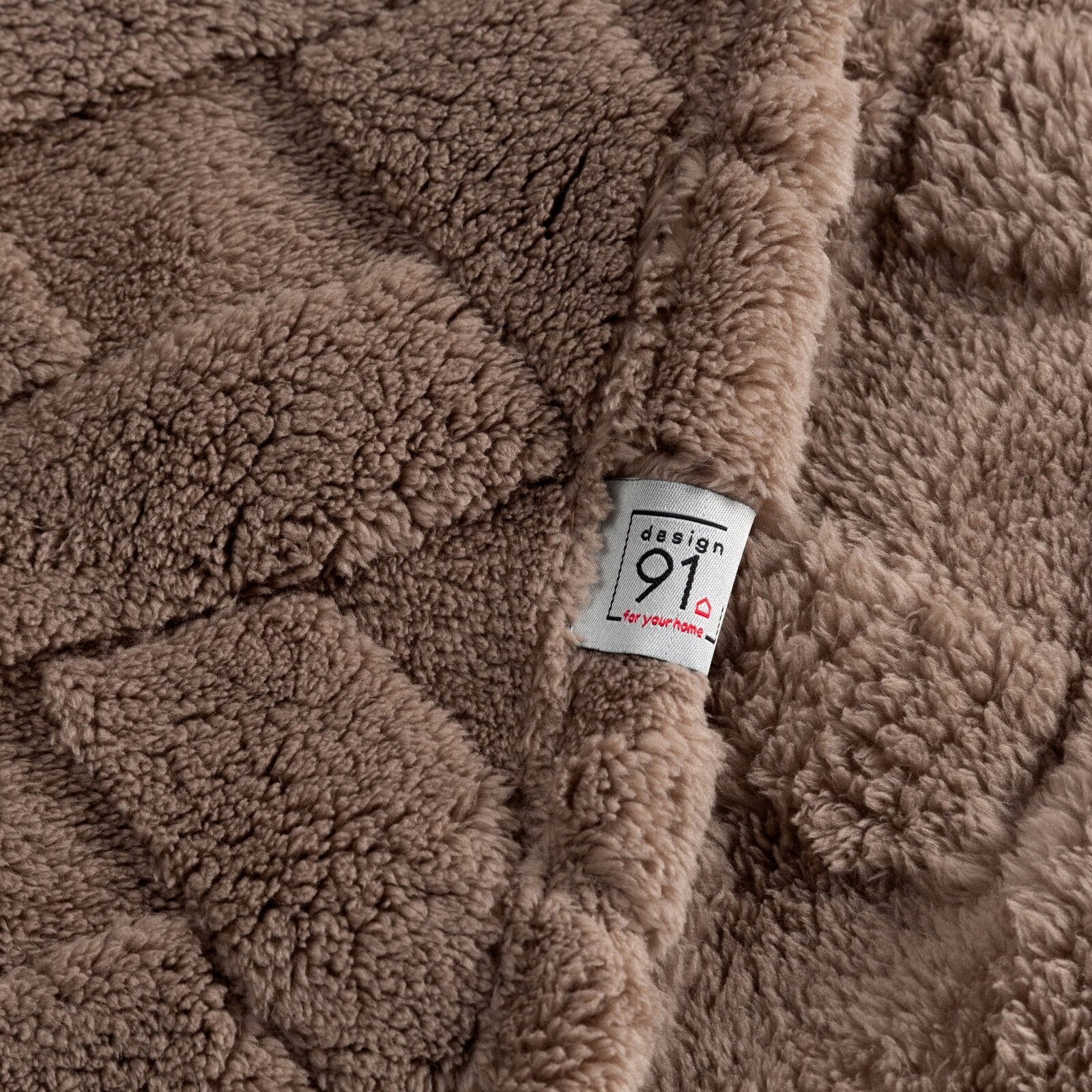 Koc narzuta 150x200 ciemny beżowy gruby mięciutki puszysty - obrazek 14