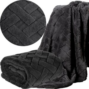 Koc narzuta 70x160 stalowy gruby mięciutki puszysty