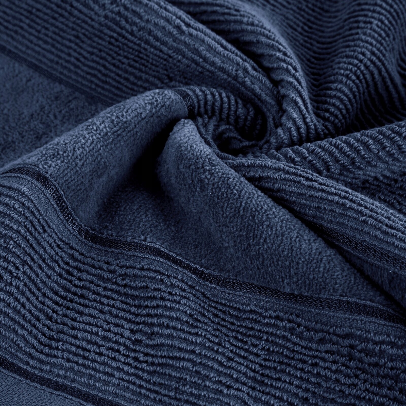 Ręcznik kąpielowy bawełna miękki chłonny granatowy zestaw 3 szt prezent - obrazek 6