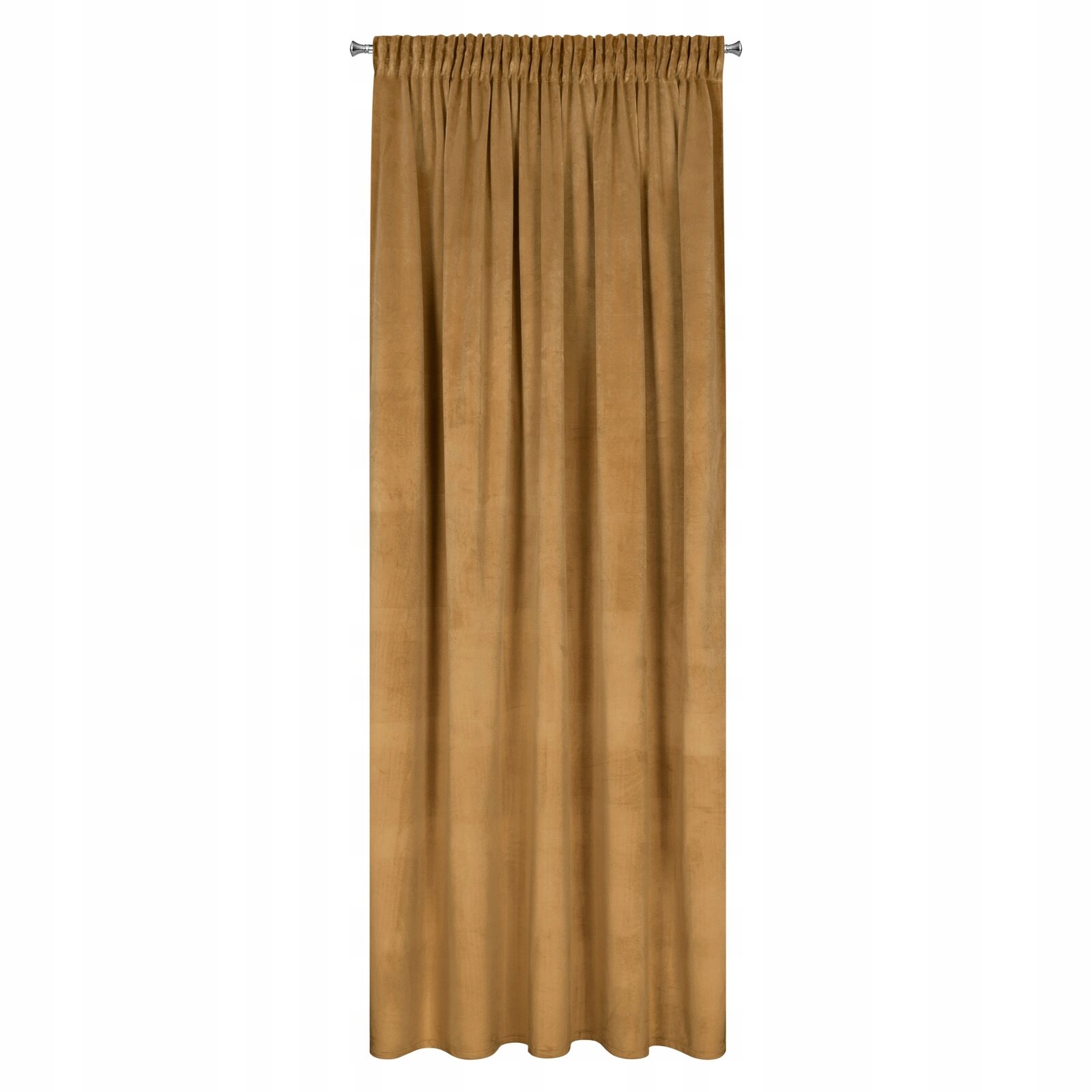 Mięciutka zasłona welwetowa taśma 140x270 miodowa - obrazek 6