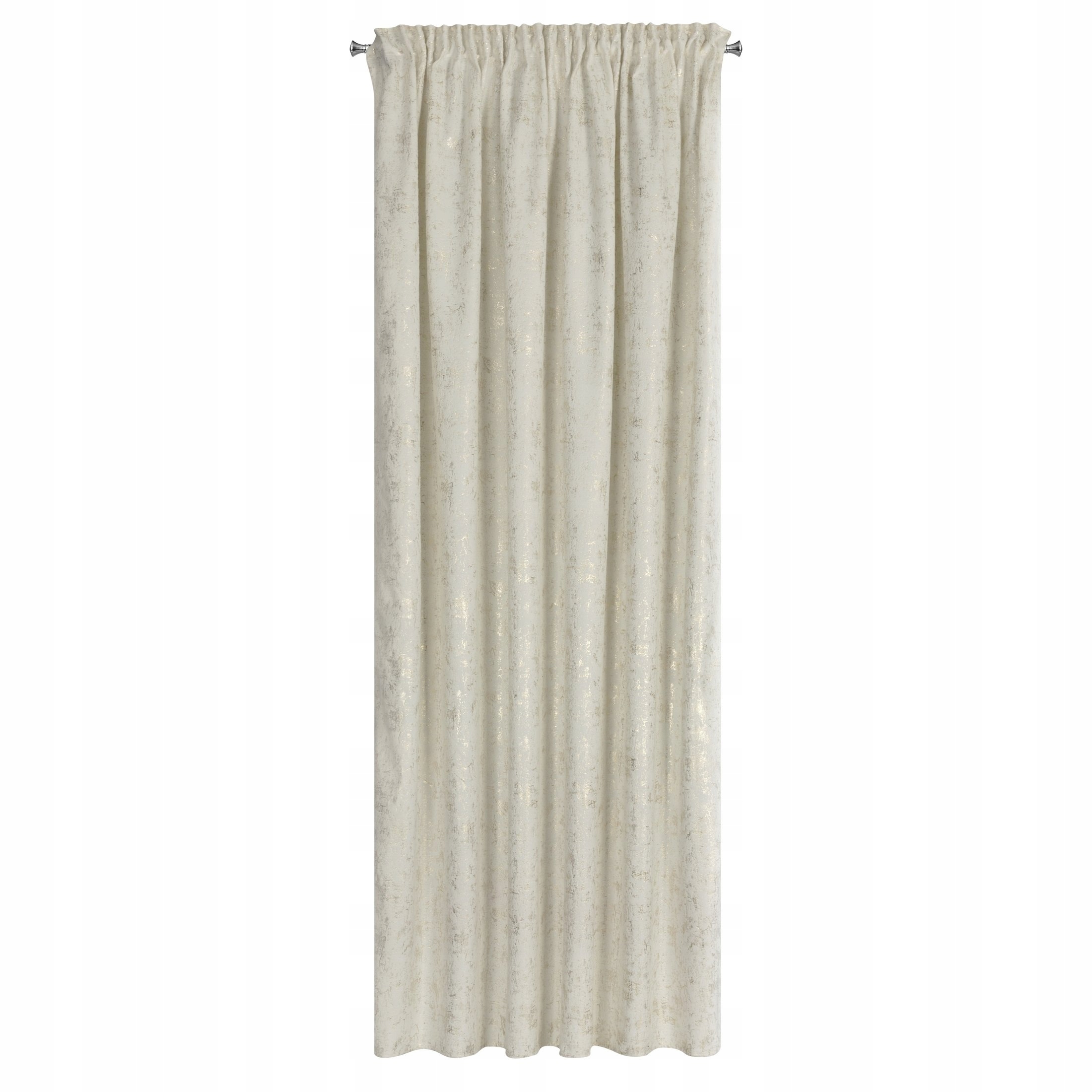 Zasłona 140X270 kremowa welwetowa z nadrukiem taśma - obrazek 5