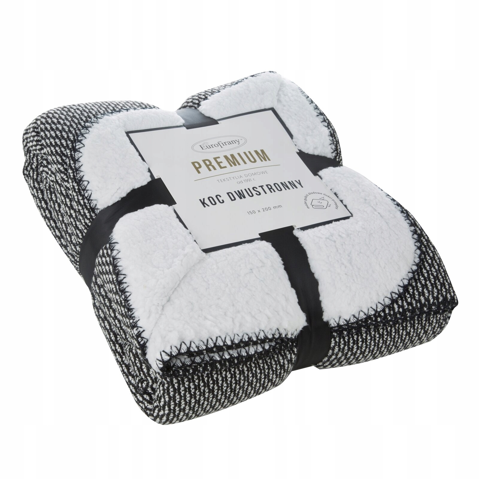 Prezent Koc narzuta dwustronny PREMIUM 200 x 150cm czarny - obrazek 12