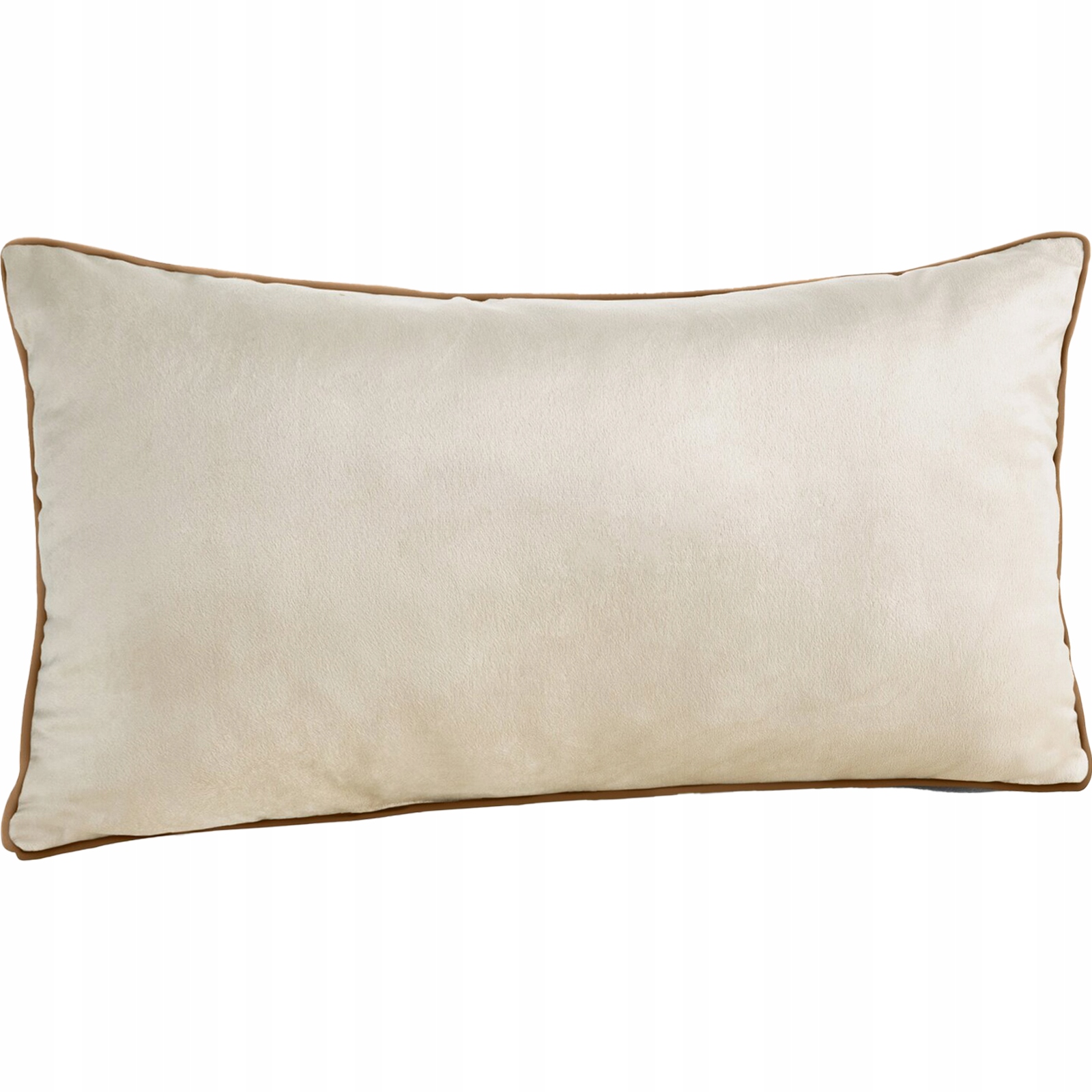 Poduszka z wypełnieniem welwetowa z ozdobną lamówką 30x50 jasny beż - obrazek 2