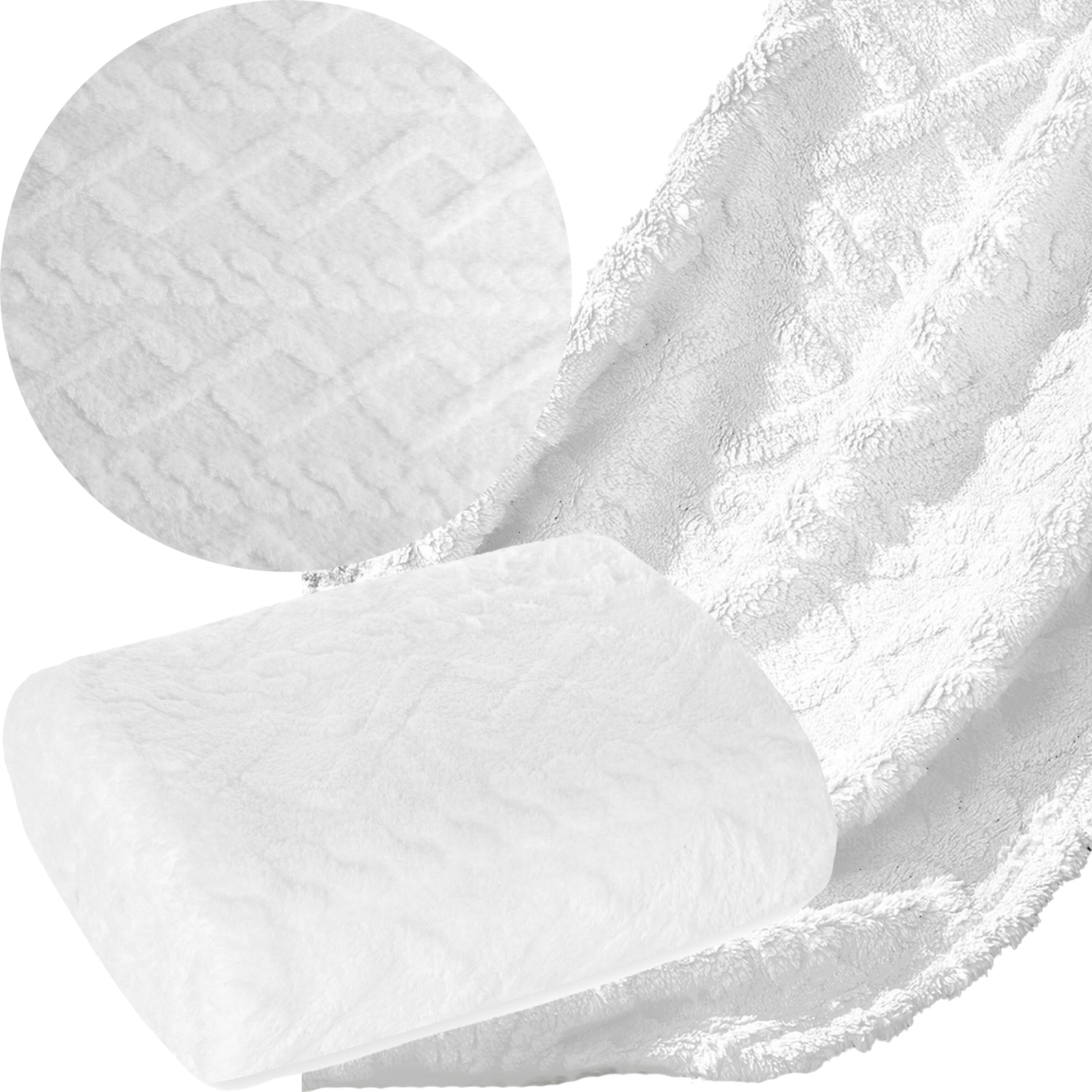 Prezent Mięciutki koc narzuta 150 cm x 200 gruby 260GSM biały - obrazek 8