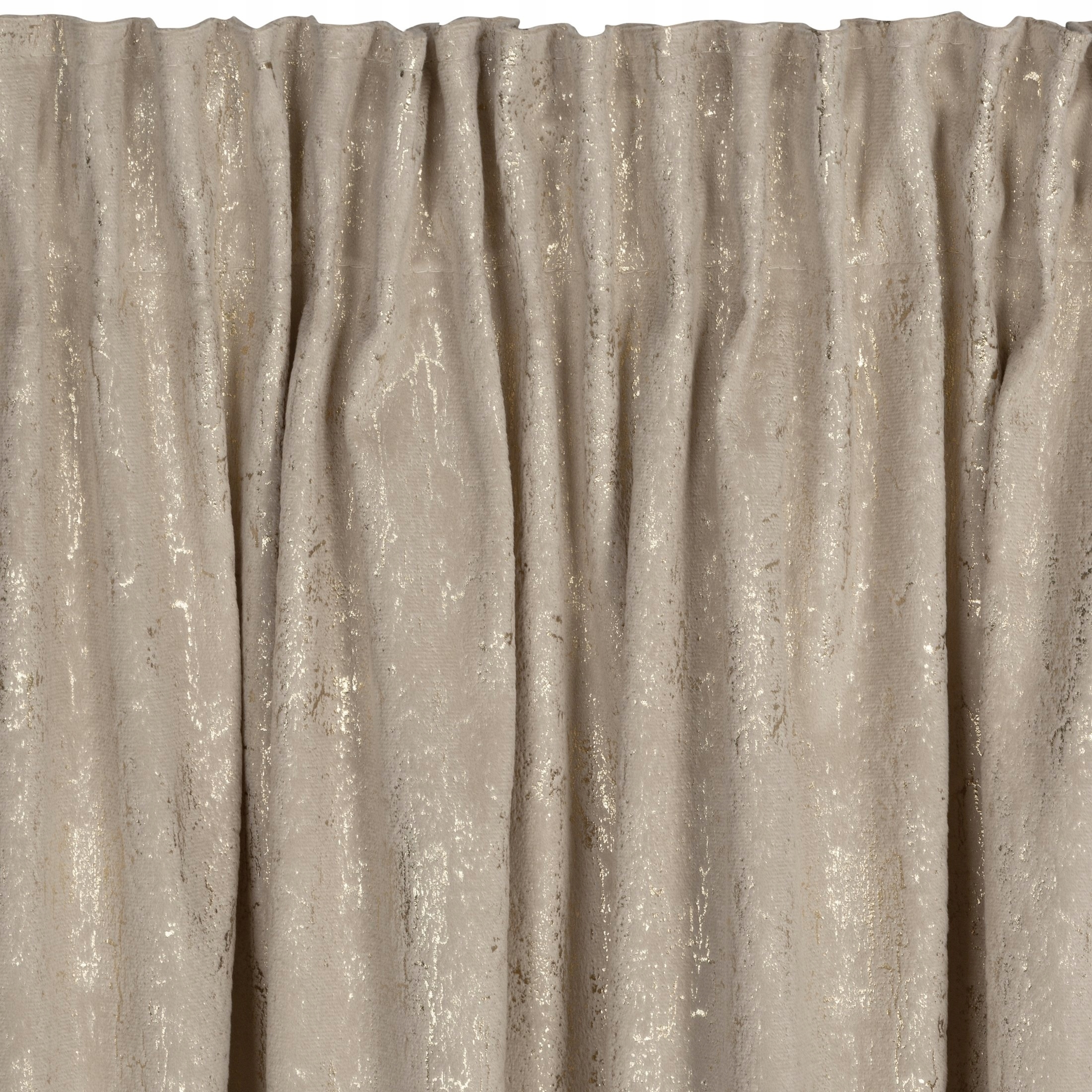 Zasłona 140X270 beżowa welwetowa z nadrukiem taśma - obrazek 6