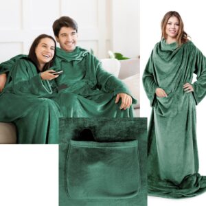 PREZENT Koc Z Rękawami mięciutki cieplutki szlafrok 150x180 c.ziel