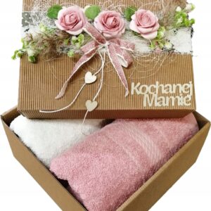 PREZENT DLA MAMY RĘCZNIKI 2 SZT W PUDEŁKU