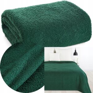 Mięciutki koc narzuta na fotel na kanapę 200 cm x 220 zielony