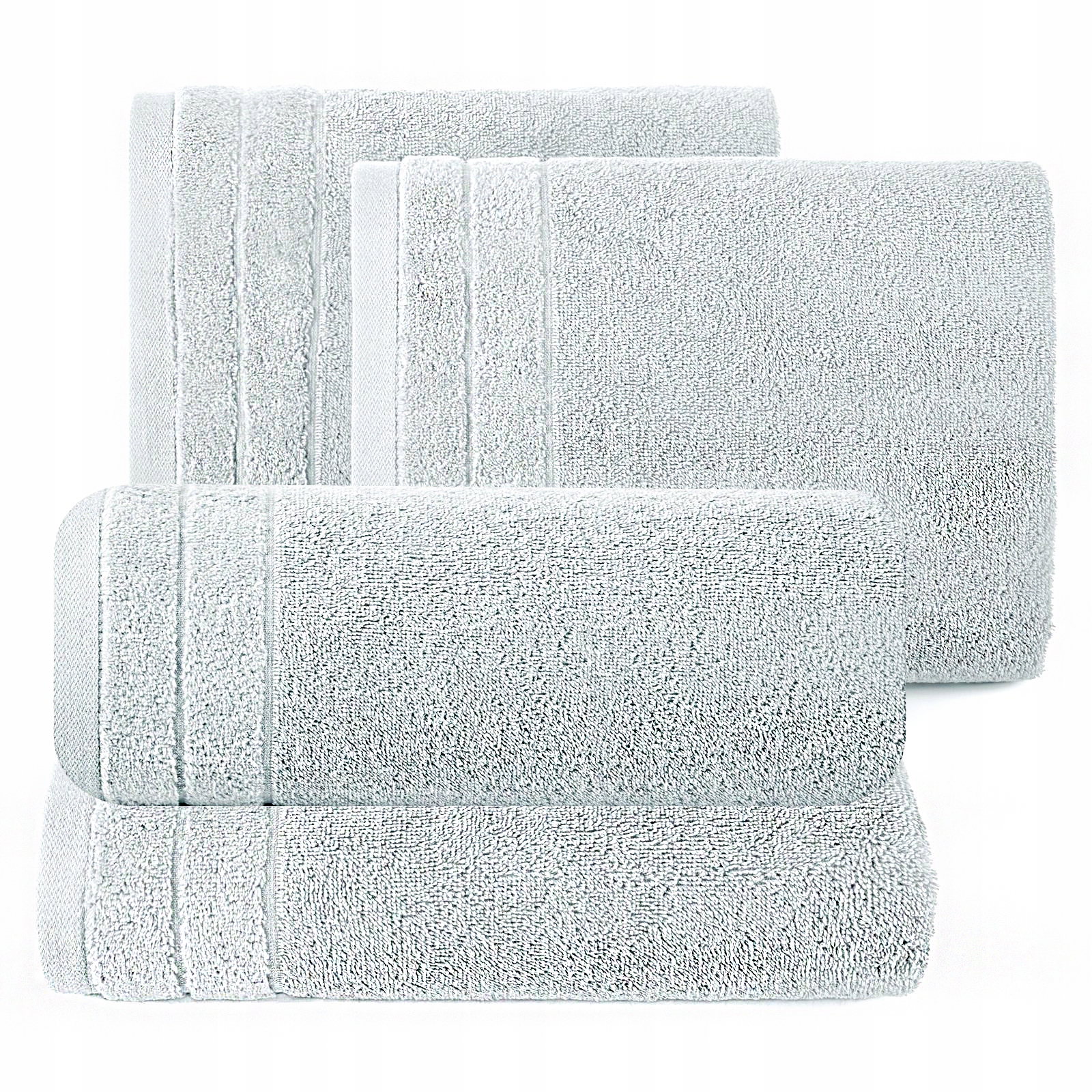 Ręcznik 2 x 50x90cm + 2 x 70x140cm 500g bawełna komplet srebrny - obrazek 6