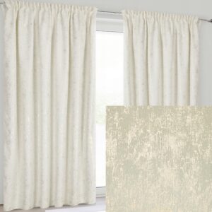 Nowoczesna Zasłona welwetowa 140X270 kremowa z delikatnym nadrukiem