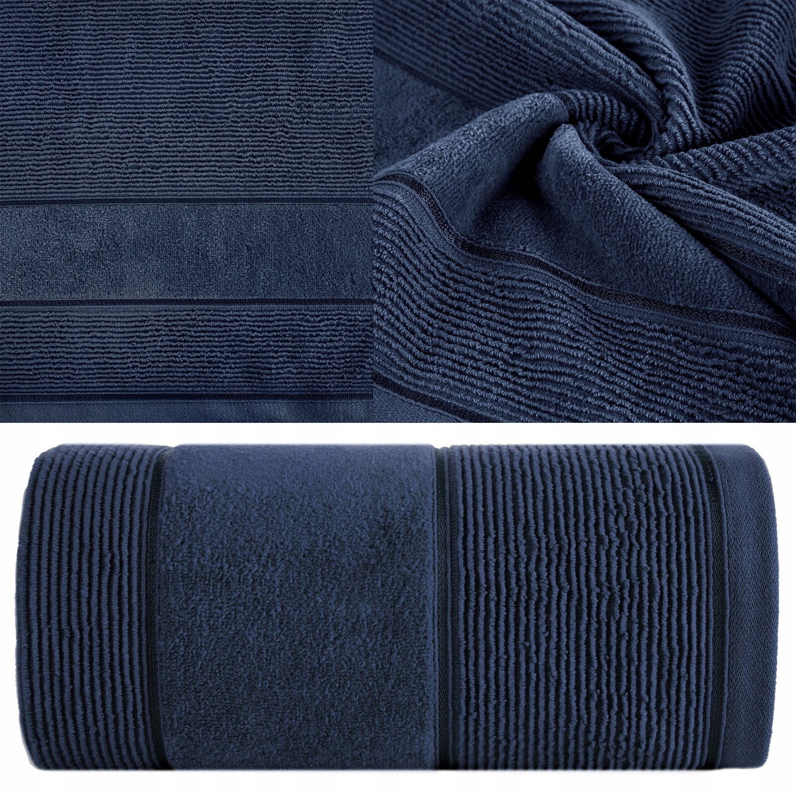 Ręcznik kąpielowy 50x90cm 500 gsm bawełna miękki chłonny granatowy - obrazek 7