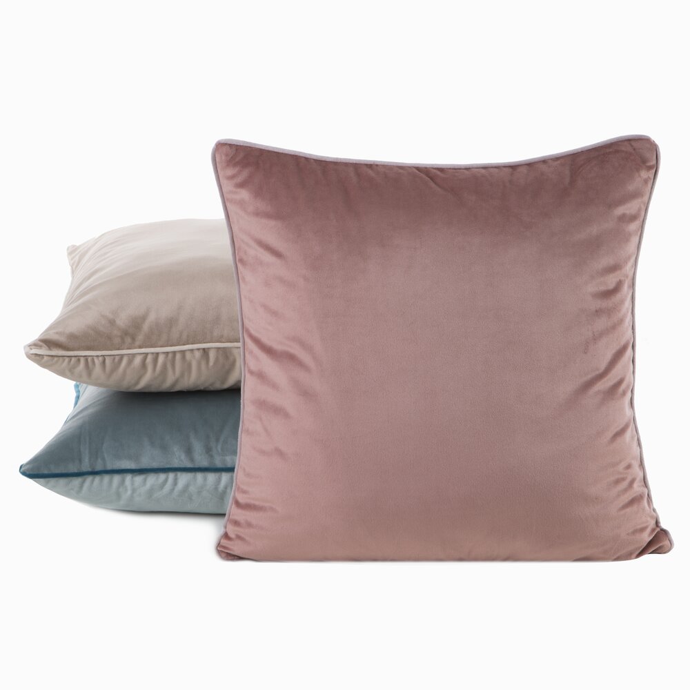 Poszewka dekoracyjna 45X45 j.beż z wypustką welwetowa - obrazek 12