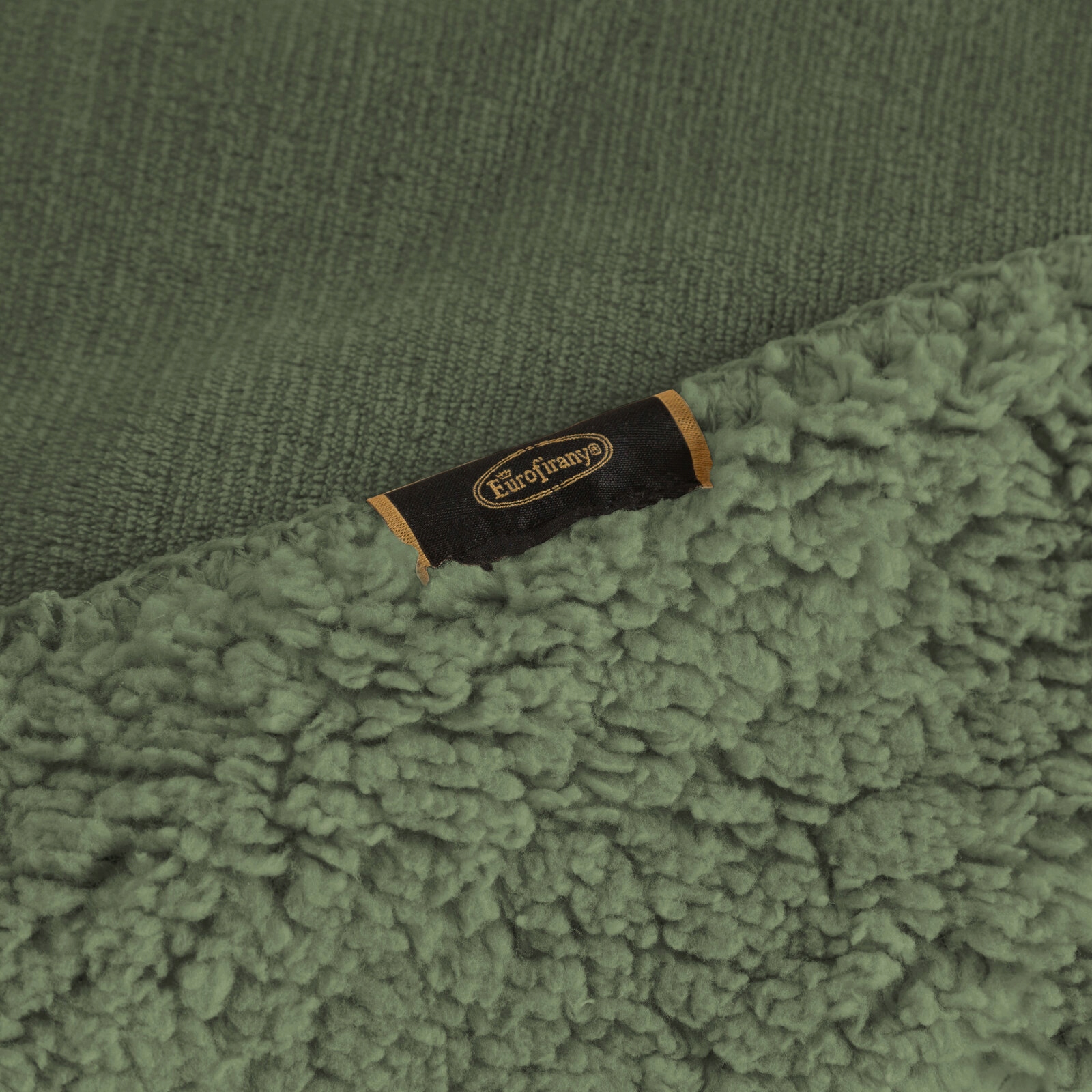 Koc narzuta dwustronny PREMIUM 200 x 220 cm oliwka - obrazek 4