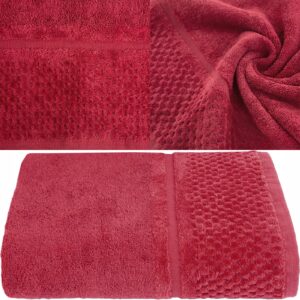 RĘCZNIK Z NATURALNEJ BAWEŁNY 70X140 CZERWONY