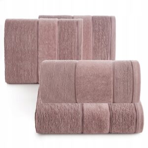 Ręcznik kąpielowy bawełna miękki chłonny pudrowy zestaw 4 szt prezent
