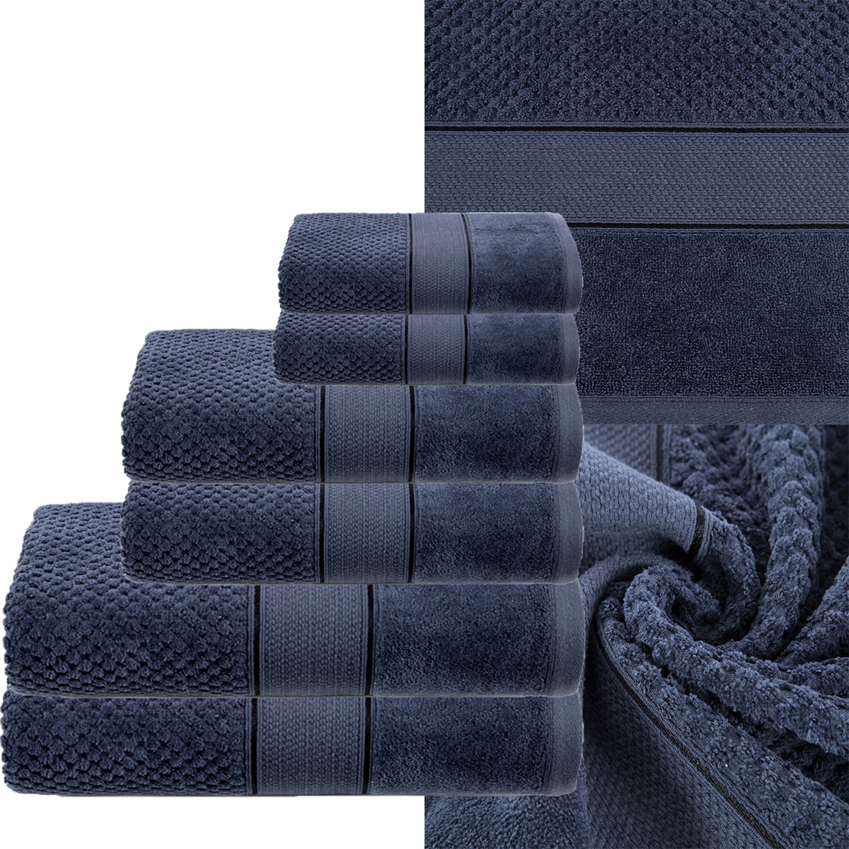 KOMPLET RĘCZNIKI KĄPIELOWE 6x SZTUK PREZENT 500gsm granatowy - obrazek 4