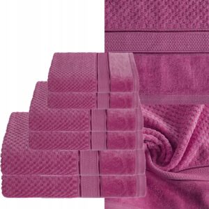KOMPLET RĘCZNIKI KĄPIELOWE 6x SZTUK PREZENT 500gsm amarant