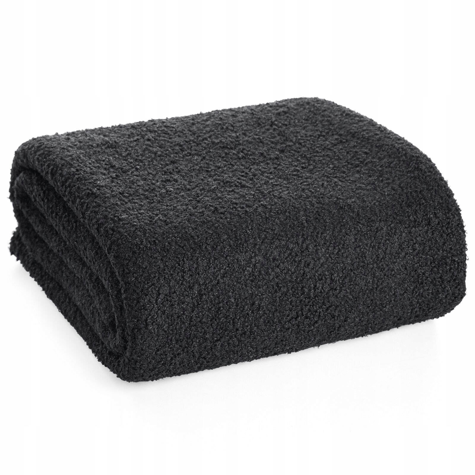 Mięciutki koc narzuta na fotel na kanapę 170 cm x 210 czarny - obrazek 3