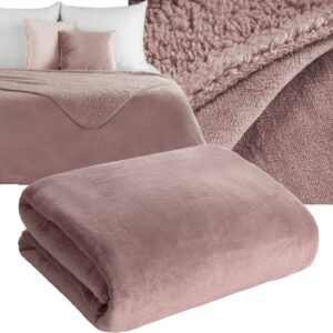 Koc narzuta dwustronny PREMIUM 200 x 220cm róż