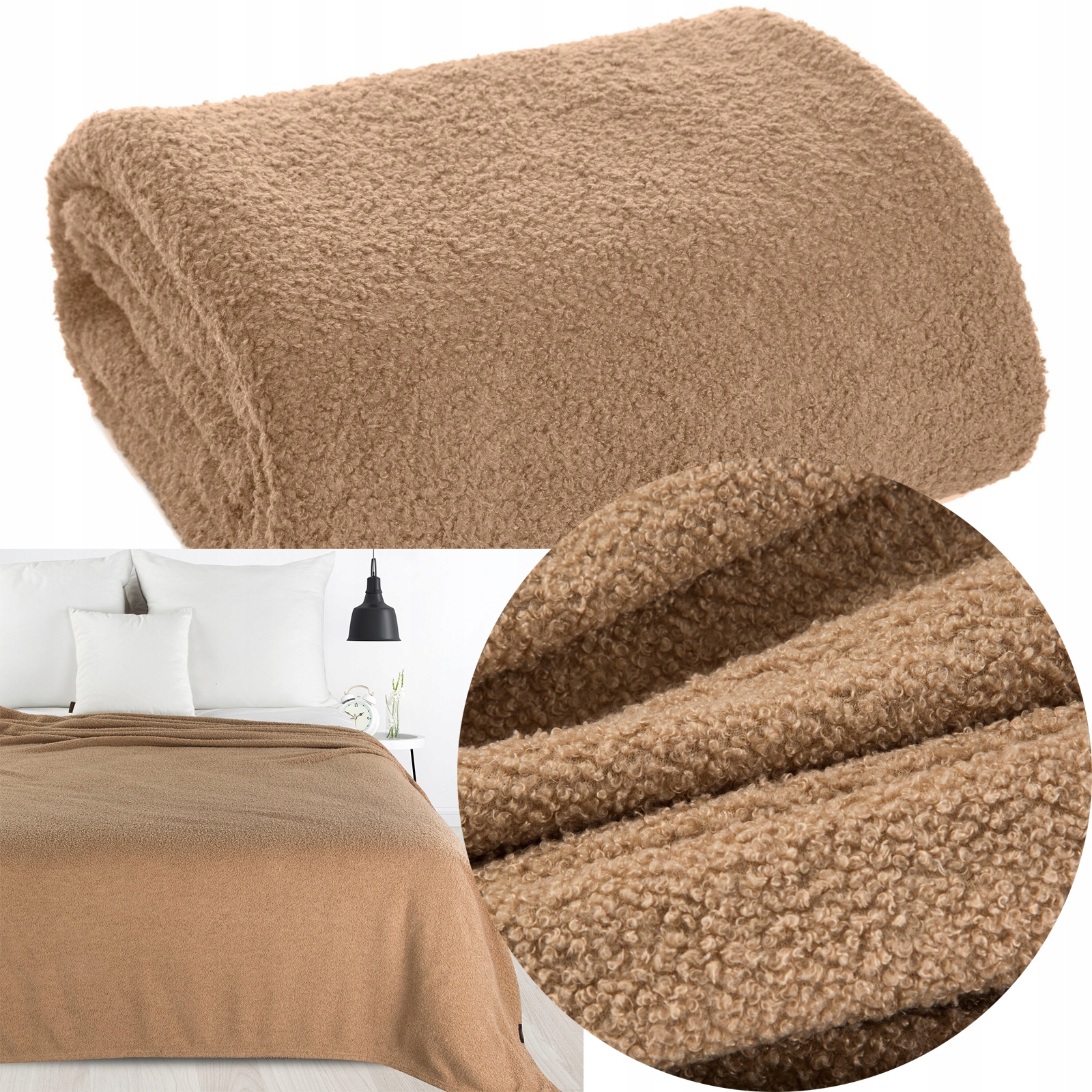 Mięciutki koc narzuta na fotel na kanapę 150 cm x 200 beż - obrazek 6