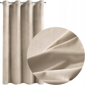 Nowoczesna zasłona welwetowa w przelotkę 140x250 beż KOLORY