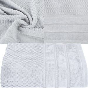 RĘCZNIK KĄPIELOWY BAWEŁNA 70x140 KOLORY PREZENT SREBRNY